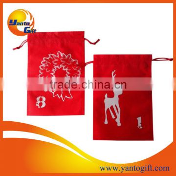 Custom Non woven Gift pouch with drawstring for promotion