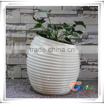 Ball shaped Fiberglass light pot outdoor flower large