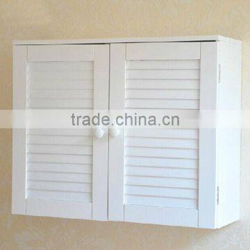 White Wall Cabinet Utility Garage Pantry Shelves Bathroom Storage Kitchen White Wooden Cabinet with Double Shutter Doors