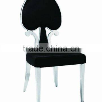 LH-065Y brushed stainless steel dining chair