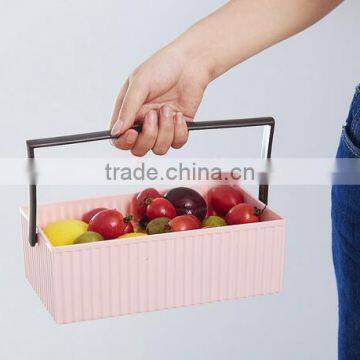 Cy268 Decorative Plastic Home Office Storage Boxes Desktop Basket Organizer Handle Bathroom Kitchen Home Office Tidy Box photo-2