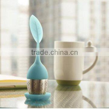 Durable Food Standard Silicone Tea Filter with Stainless Steel tea Ball