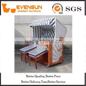 Beautiful Rattan Beach Basket Wooden Frame Wih Tent Wicker Furniture photo-2