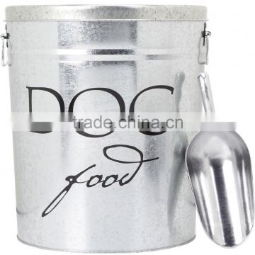 Galvanized Zinc Metal Dog Food Storage Box