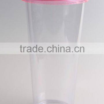 Single Wall Clear Transparent 16oz Plastic Tumbler With Straw And Lids photo-3