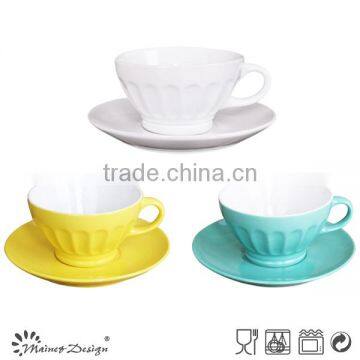 2016 High Quality Lovely Color Fingerprint Relief Embossing Oversized Cup and Saucer Stock photo-4