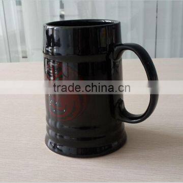 24oz Black Color Ceramic Beer Mug photo-3