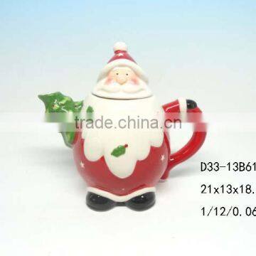 Christmas designed ceramic teapots for wholesale