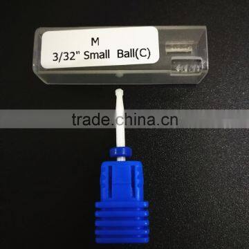 White Ceramic Nail Drill Bits - Small Ball Bit Type