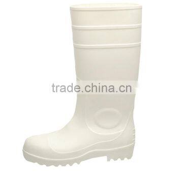 NMSAFETY white pvc work rain boots s5 steel toe cap and steel midsole