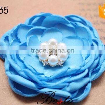 High quailty simulation satin flower for children's garment accessories