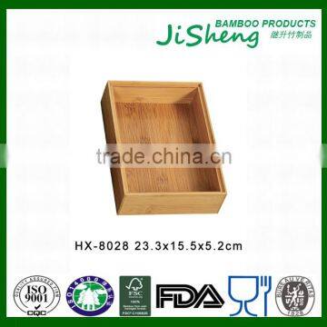 FDA certificate 9x6x2 INCH Eco-friendly Bamboo Wooden Cutlery Box