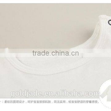 Wholesale Soft Cotton 0-2years Infant Toddler Shirts Long Sleeve White T-shirt photo-3