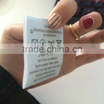 High quality custom washing label care label printed satin label for clothes