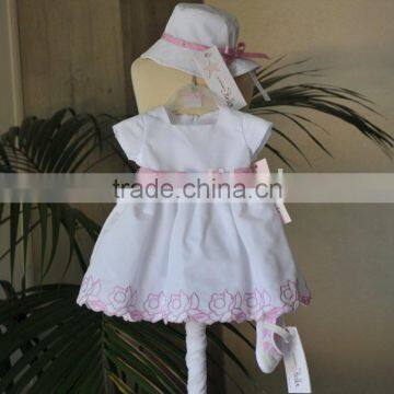 Lovely flower baby cotton Princess Dress embroidered