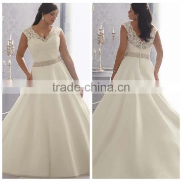 plus size mermaid lace beaded fat woman wedding dress