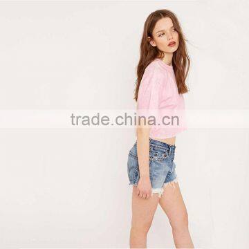 Mini t Shirts in Pink Girls High Neck New Model t Shirts Ladies Girl photo-3