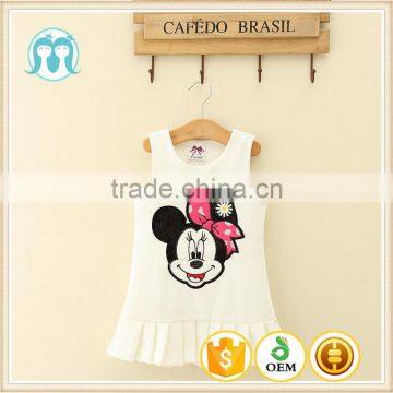 fashion falbala dresses girls 2017 popular fabric pattern kids clothes wholesale price Guangzhou garments supplier