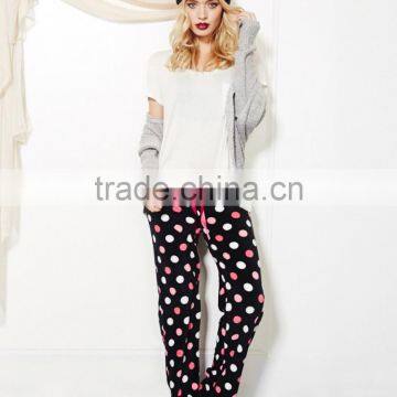 Girly Polka Dots Plush Pants sleepwear