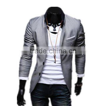 Mens Korean Slim Fit Fashion Blazer Suit Jacket Black Gray Red Size M to 2XL Male Blazers Mens Coat Wedding Dress photo-3