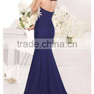 2016 New Arrival Gorgeous Mermaid Beading Floor-Length Satin Prom Dresses photo-3