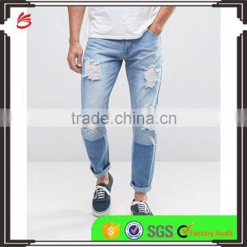 New style fashion hole biker man 2017 denim jeans mens ripped jeans