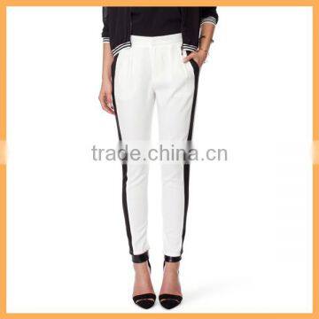 Women contrast colour pencil pants
