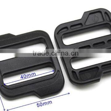Plastic POM Black Adjustable Big Buckle Camping Carabiner Tri Glide Slider Buckles for Backpack Straps Webbing photo-2