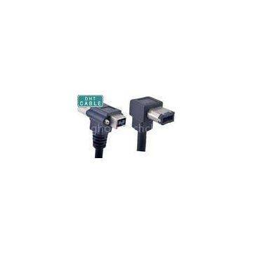 Machine Vision Cables Firewire 1394B 9Pin Right Angle Thumbscrew Locking to 1394A 6pin R/A