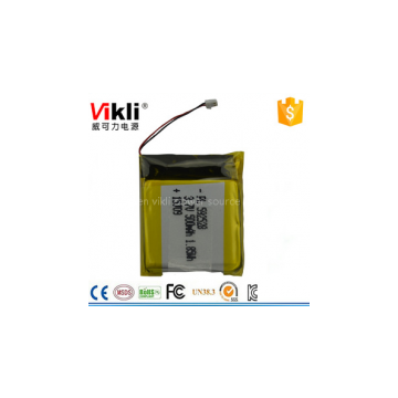 3.7V 500mah small capacity battery