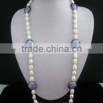 Women's Pearl Necklace Glass Crystal Bead Necklace Party Necklace