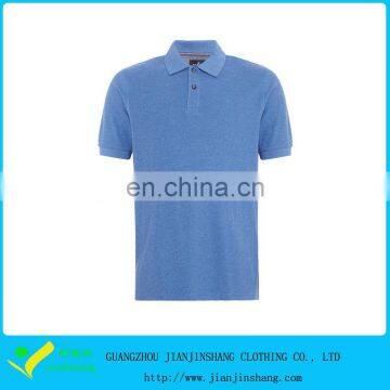 Natual Combed Cotton Blank Blue Knitted Collar Man's Polo Shirts Wholesale