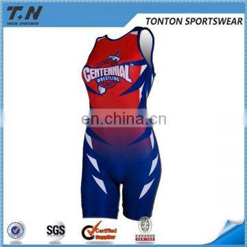China Manufacture High Quality Sublimated Youth Wrestling Singlet photo-3