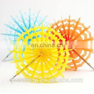 Snowflake Shape Novel Wedding Decoration Beautiful Colorful Pinwheel Paper Fan Flowers