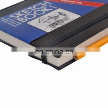 110gsm 80 Sheets Tape Bound Black Hard Cover With Elastic 14x11" Sketch Pad photo-2