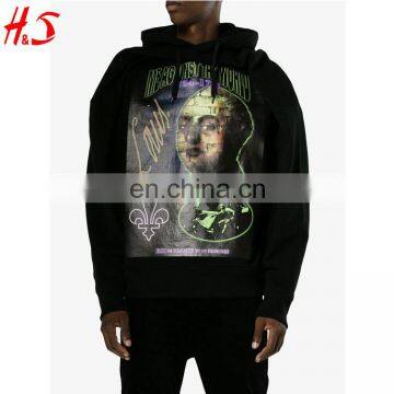 Top Clothing Manufacurers Custom Black High Quality Printed Pullover Hoodies