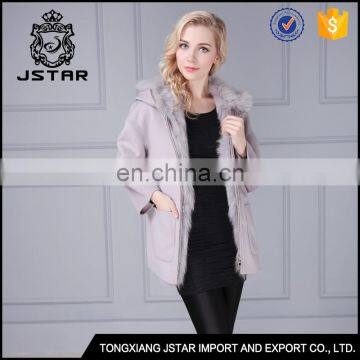 Korean Style New Arrival Grey 100% Cashmere Wool Coat photo-5