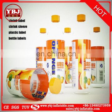 Wholesale juice plastic bottles PVC shrink label / PVC shrink sleeve label