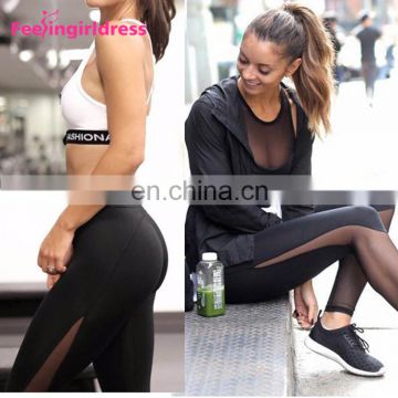 Custom Logo 87%Nylon 13% Pandex Wholesale Sports Apparel Fitness Leggings Yoga Gym Capri Tights