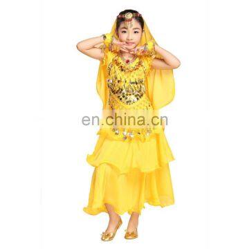 BestDance Belly Dance Costume for Kids Top 3 Layers Skirt Hip Scarf Veil Scarf