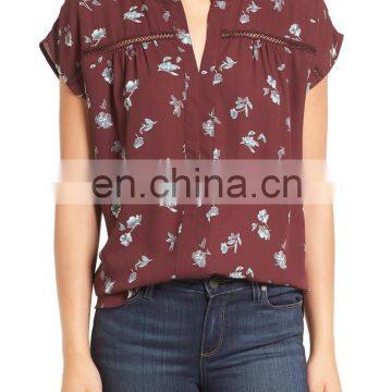 MIKA2467 Short Sleeve Printed Top