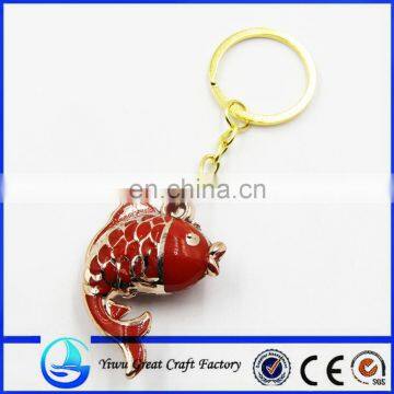 2015 Hot Selling Fish Keychain Wholesale, Crystal Carp Fish Key Chain , Gold Metal Fish Keyring photo-3