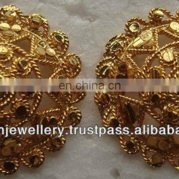 Gold plated designer stud earrings manufacturer supplier