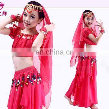 ET-136 Arabic Practice Children Girls Belly Dance Wear Clothes 4pcs/2pcs Suit photo-4