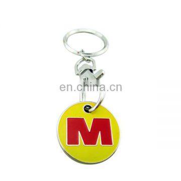 custom metal plated letter trolley coin token for wholesale