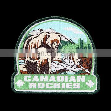 High quality custom logo bear woven decorative clothing patches