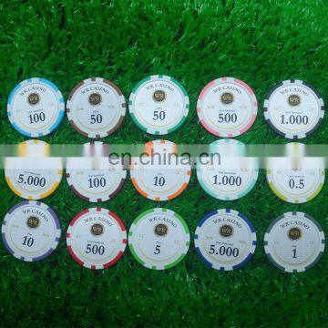 2016 ABS Cheap Plastic Poker Chips Custom Laser Sticker Poker Chips