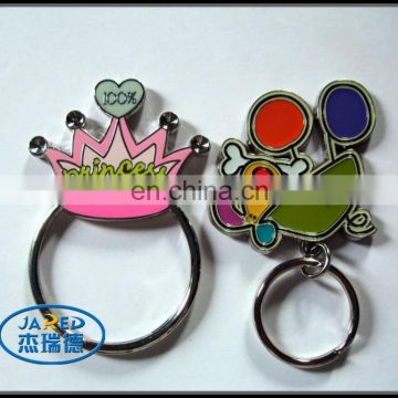 Fancy Cheap Colorful Fashion Metal Pendant Decoration Keychain with Key Ring