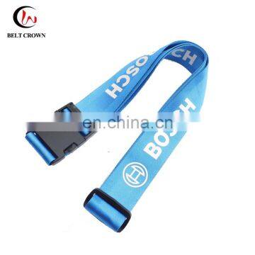 Travel Accessories Cutom Logo Polyester Woven Luggage Bag Strap With Plastic Belt Buckle photo-2