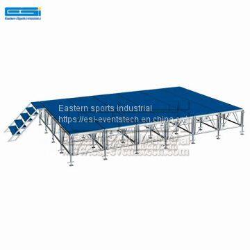 Decent 4x8 Acrylic Riser Folding Adjustable Cheap Aluminum Crystal Wedding Used Portable Staging Retractable Stage Platf